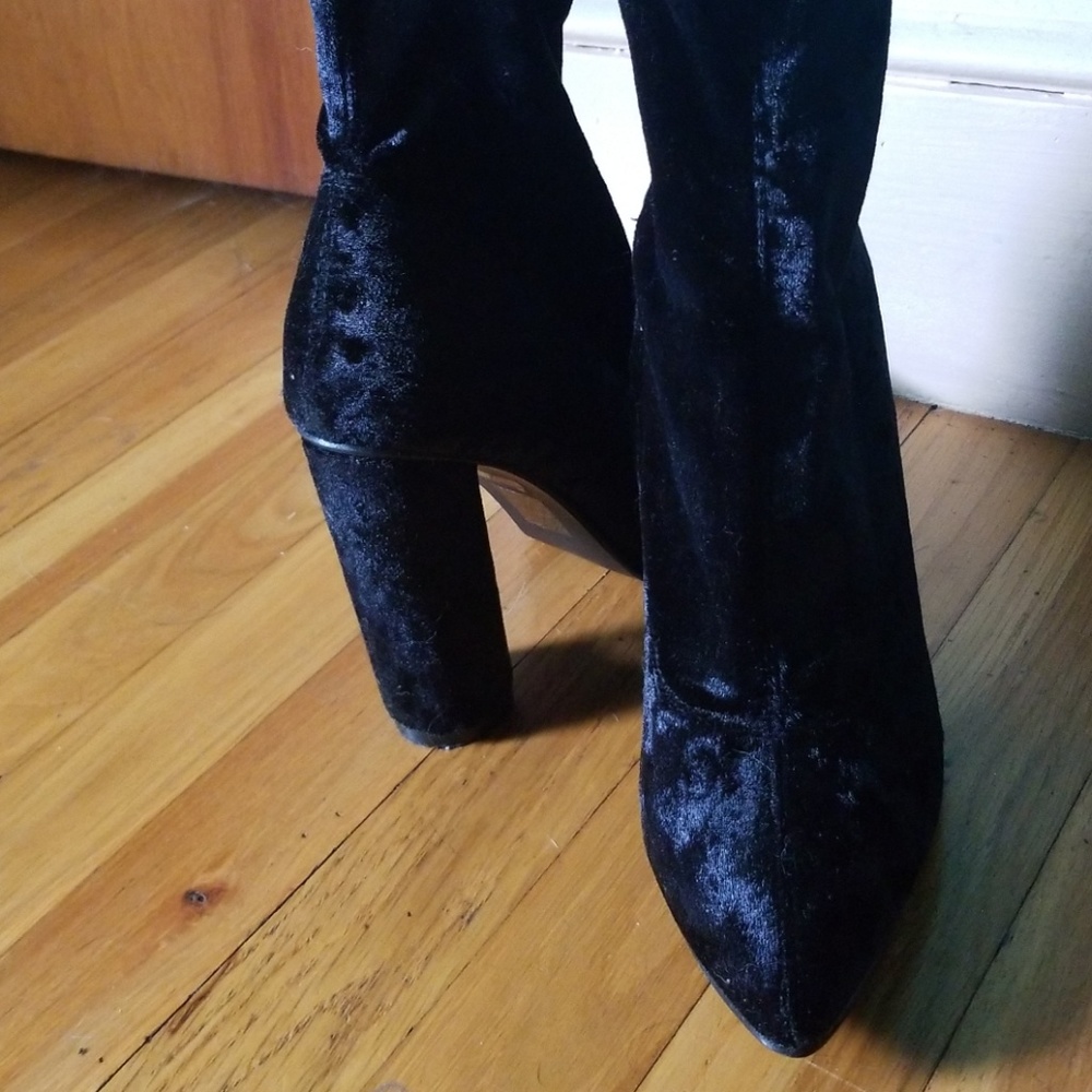 Black suede boots